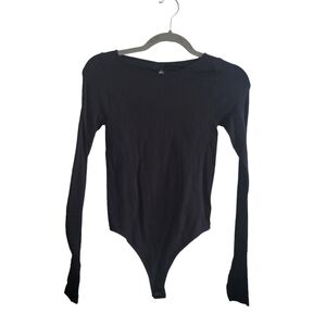 NEW Intimately Free People XS Black Ribbed Long Sleeve Bodysuit